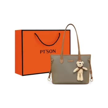 PT'SON Fabric Tote Bag, Shopping Bag, Underarm Bag, Shoulder Bag Regular Women's Khaki