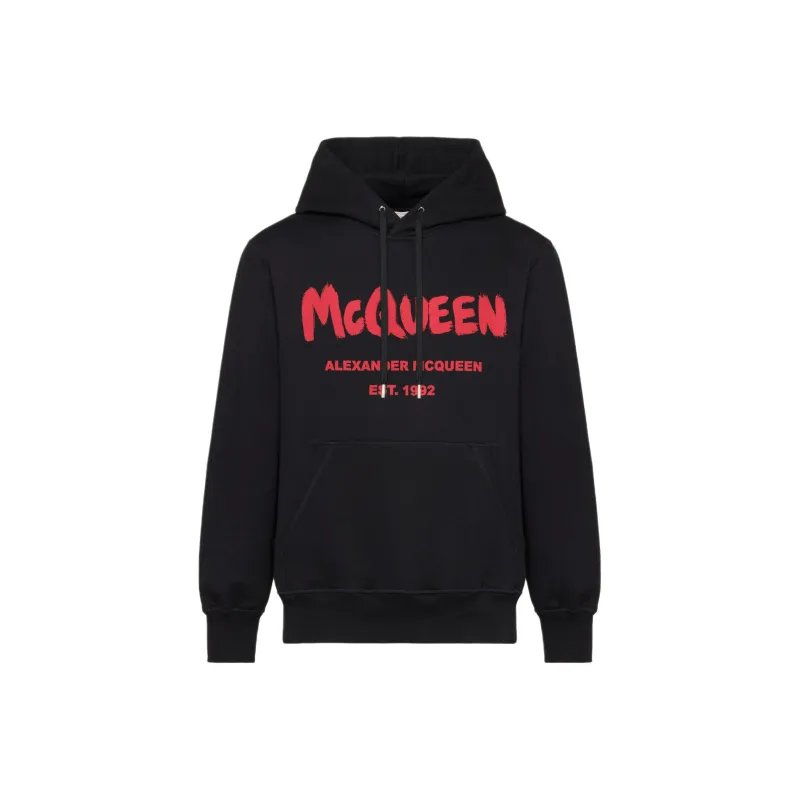 Alexander McQueen Logo Printed Drawstring Hoodie-0