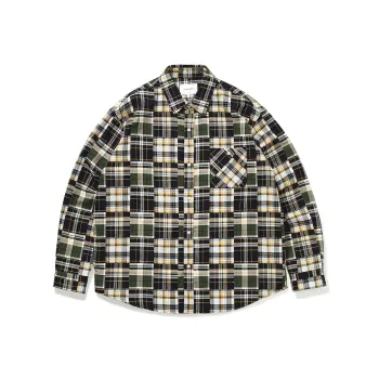 714STREET Shirt Unisex Yellow Green Plaid