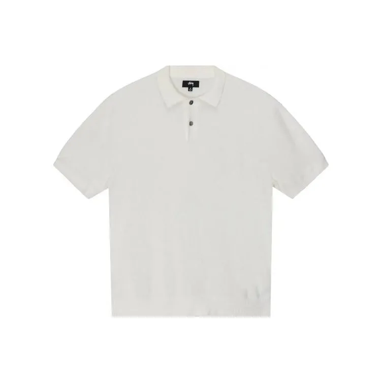Stussy Textured Short Sleeve Polo Sweater-0