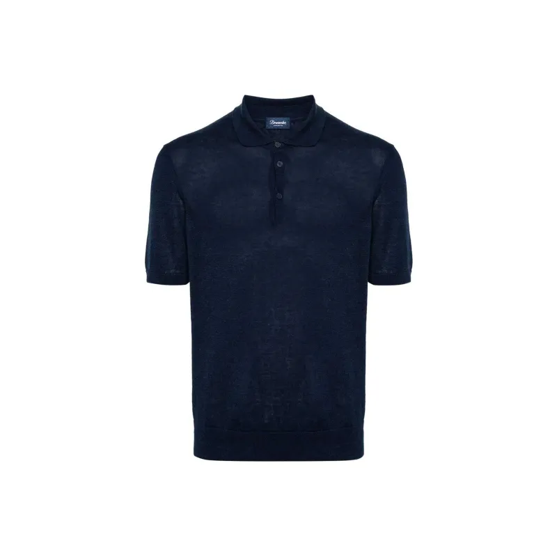 Drumohr Cotton linen Knit Polo Shirt-0