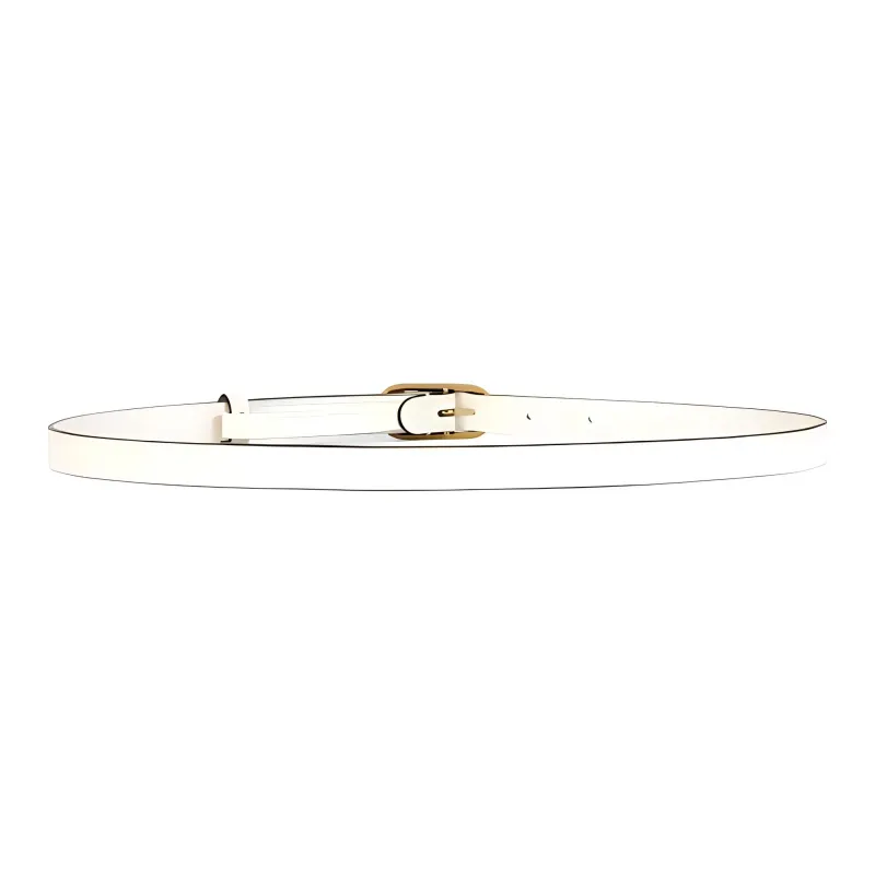 GUCCI Leather Leather Belts Women's White Width  1.5cm-2