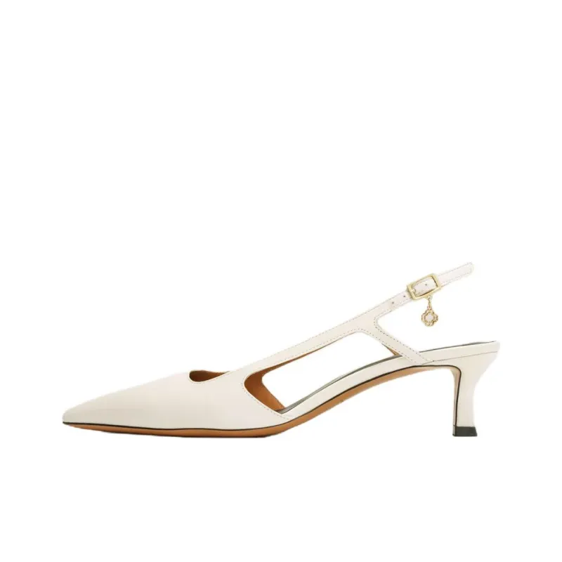 Maje Slim Heel High Heels 5cm Women's Ivory White-0