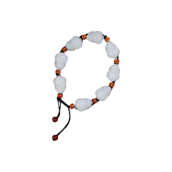 Jade Charm Yao Hetian Jade Bracelets White Jade/Pale Greenish White Jade Unisex