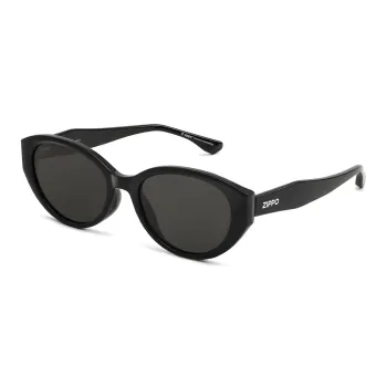 ZIPPO Plate Frame TR90 Cat Eye Sunglasses Unisex Black/Translucent Gray