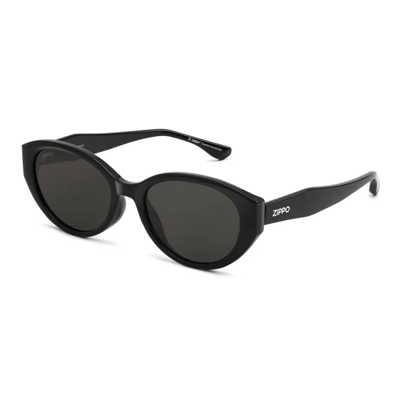 ZIPPO Plate Frame TR90 Cat Eye Sunglasses Unisex Black/Translucent Gray-0