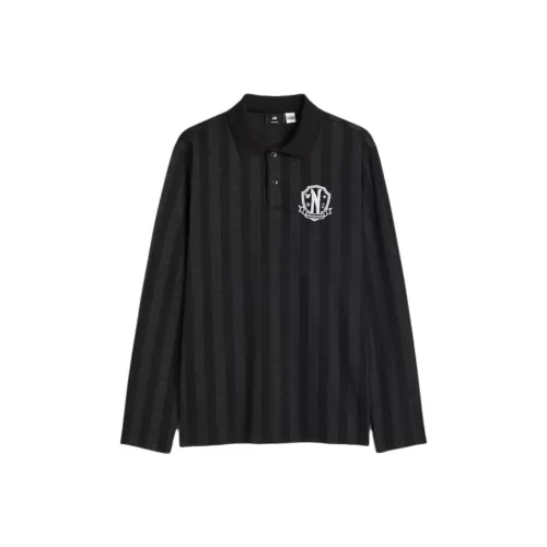 H&M Polo Shirt Men's Black/Wednesday
