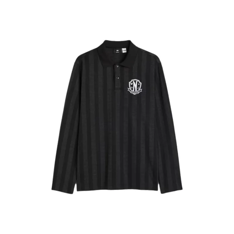 H&M Polo Shirt Men's Black/Wednesday-0