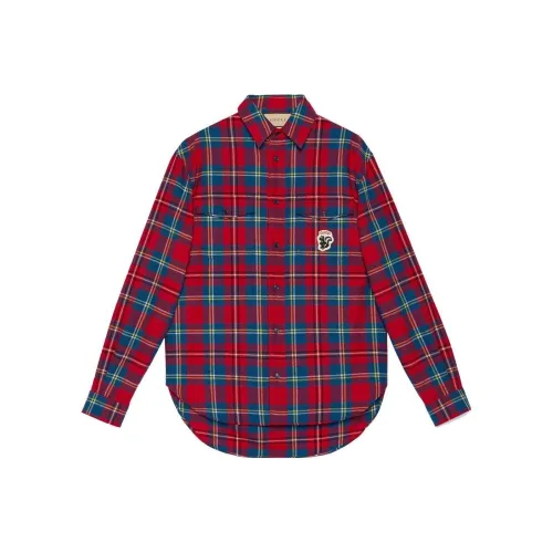 GUCCI Tartan Skunk Patch Shirt