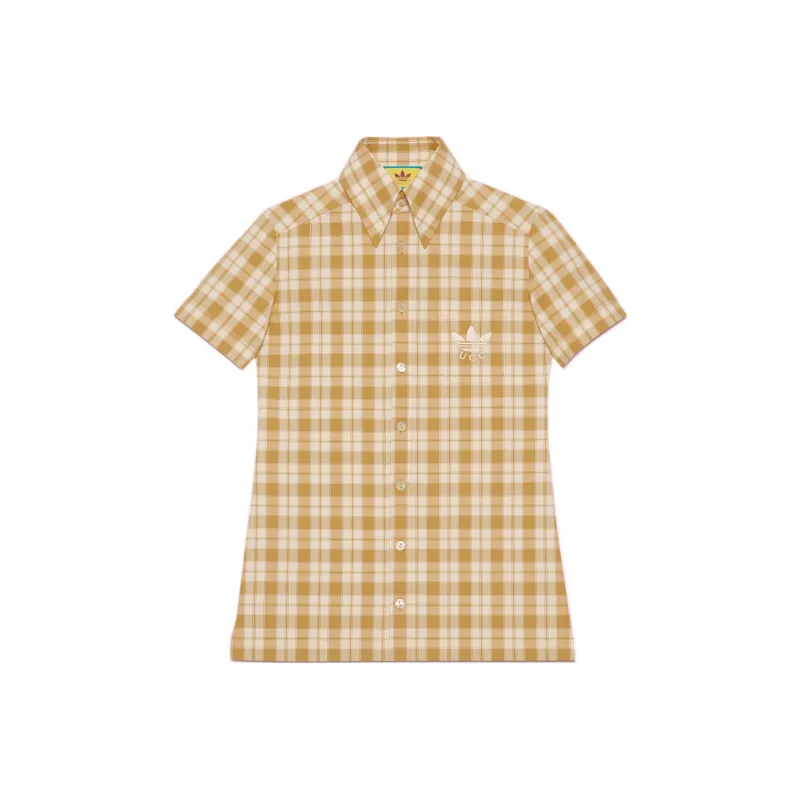 GUCCI X Adidas Check Cotton Shirt-0