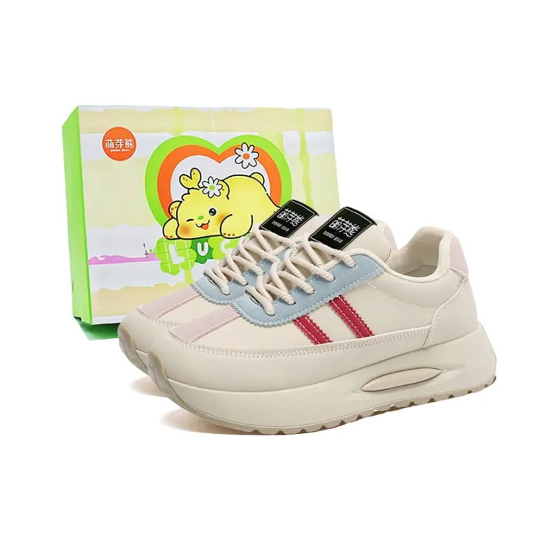 Budding Bear Slip Resistant, Abrasion Resistant, Lightweight, Height Increasing Low Top Casual Shoes Women's-0