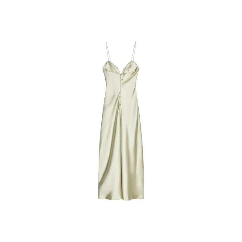 ZARA Slip Dress Women's Yellow Green-1