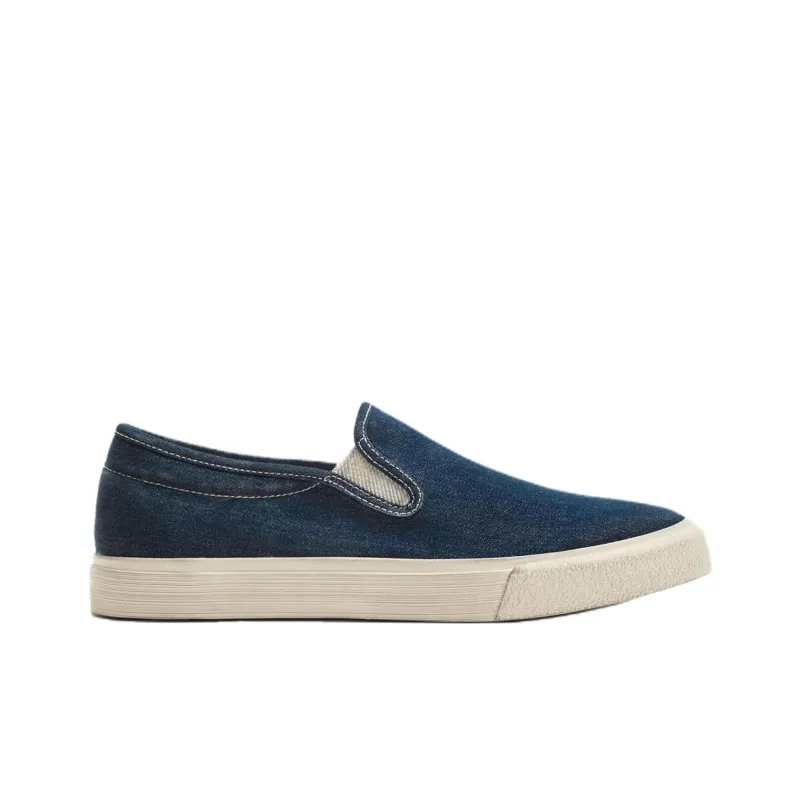 ZARA Low Top Canvas Shoes Men's Dark Blue-1
