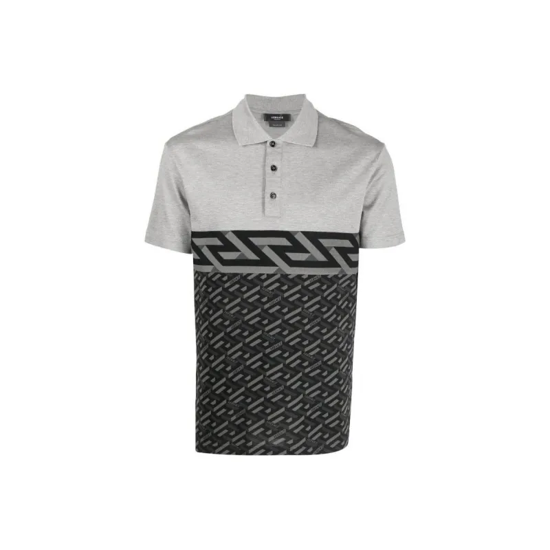 VERSACE Polo Shirts Men Black Gray Color-0