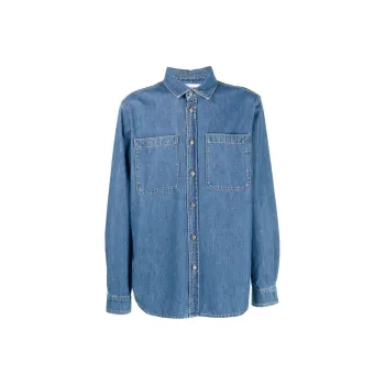 MOSCHINO Teddy Bear-Printed Buttoned Denim Shirt