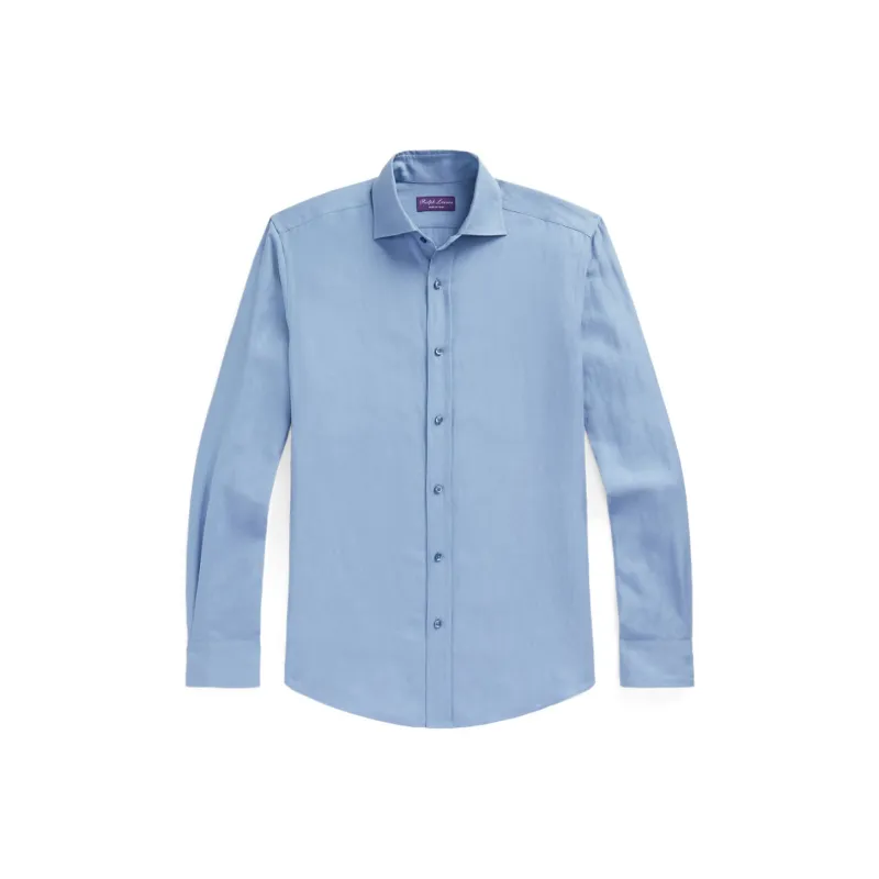 Ralph Lauren Purple Label Linen Silk Canvas Shirt Men's Blue-0