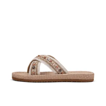 Hotwind Woven Quiet Slide Slippers Women's Beige Apricot