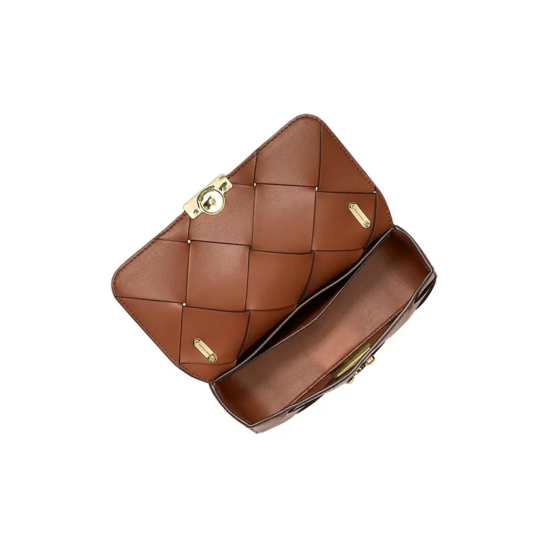 MICHAEL KORS Tribeca Leather Shoulder Bag Small Size Women's Brown-1