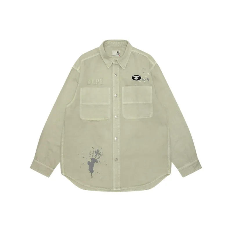 Aape Logo appliqué Cotton Shirt-0