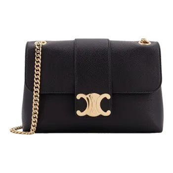 CELINE Victoire Grain Calfskin Crossbody Bag, Shoulder Bag Trumpets Women's Black