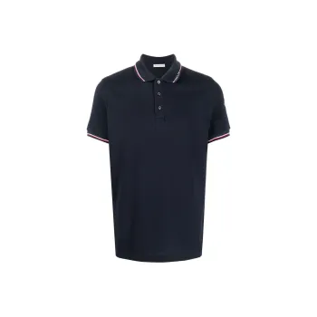 Moncler Logo Stripe tipping Polo Shirt