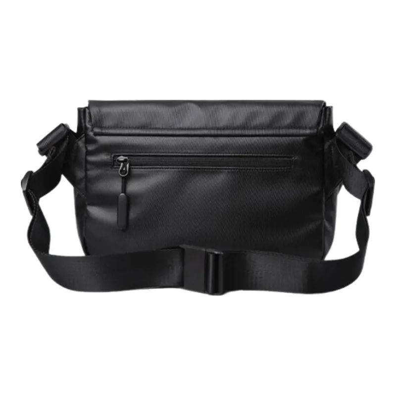 Jeep Fabric+Artificial Leather Messenger Bag, Crossbody Bag Men's Black-1