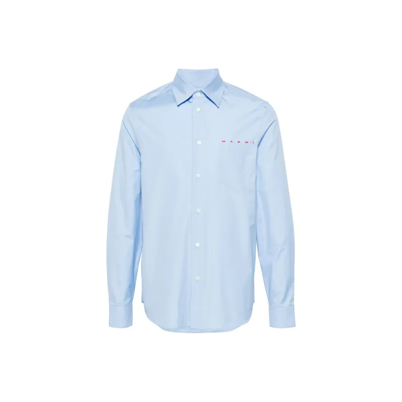 MARNI Hidden-logo Poplin Shirt-0