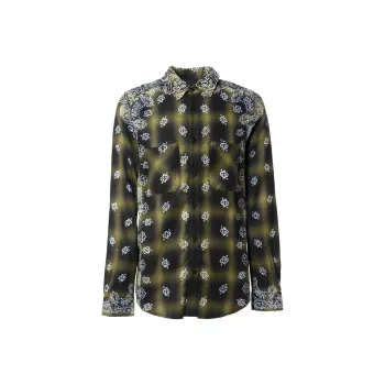 AMIRI Bleach Bandana Shadow Plaid Shirt