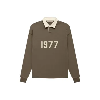 Fear Of God Essentials 1977 Series FW22 Polo Shirt Unisex Wood Coffee