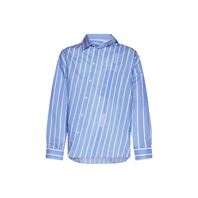 Jacquemus Striped Asymmetric Long Sleeve Shirt-0