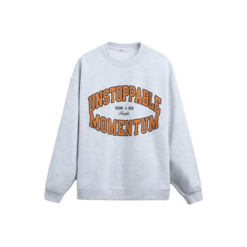 ZARA Sweatshirt Men's Zebra Print Gray-0