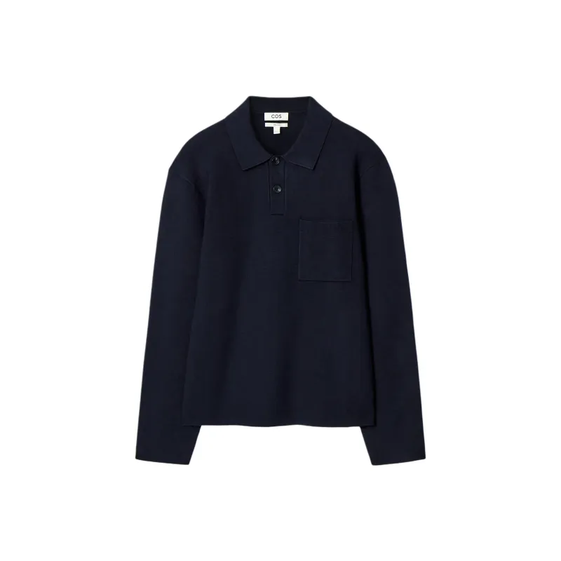 COS Polo Shirts Men Navy Blue-0