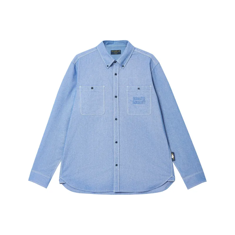 JACK JONES· Long Sleeved Shirt Top Men's Cloth Blue C40-0