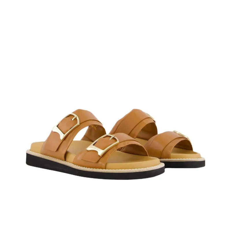 Santoni Slide Slippers Women's Brown-2