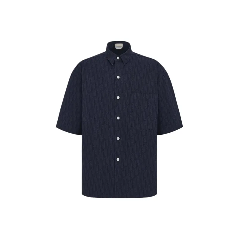 DIOR Quarterly New Products Shirts Men Marine Blue-0