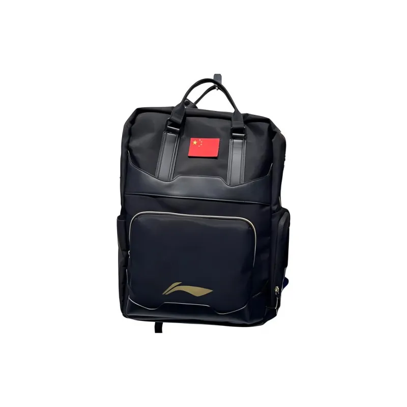 LiNing Polyester Backpack Regular Unisex Black Gold-1