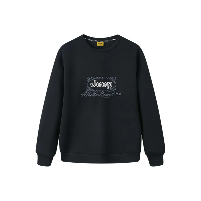 Jeep Crew Neck Long Sleeved Cardigan Sweatshirt Unisex-0