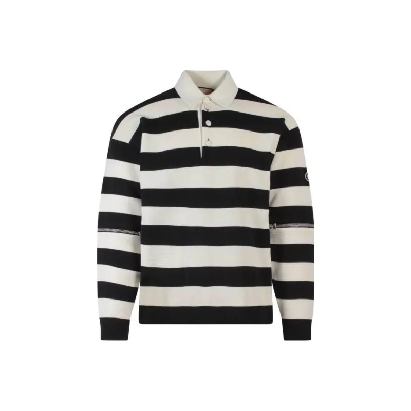GUCCI Logo Patch Striped Polo Shirt-0