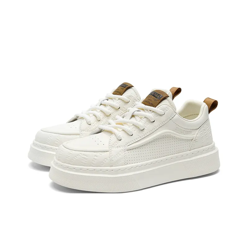 AOKANG Air Force One Series Skateboard Shoes Men Low Top Yellow, Brown, White-17