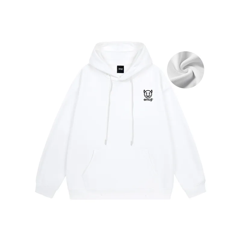Emoji Hooded Pullover Sweatshirt Unisex-3