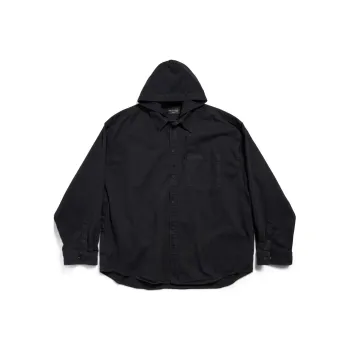 Balenciaga Hooded Denim Shirt Parka