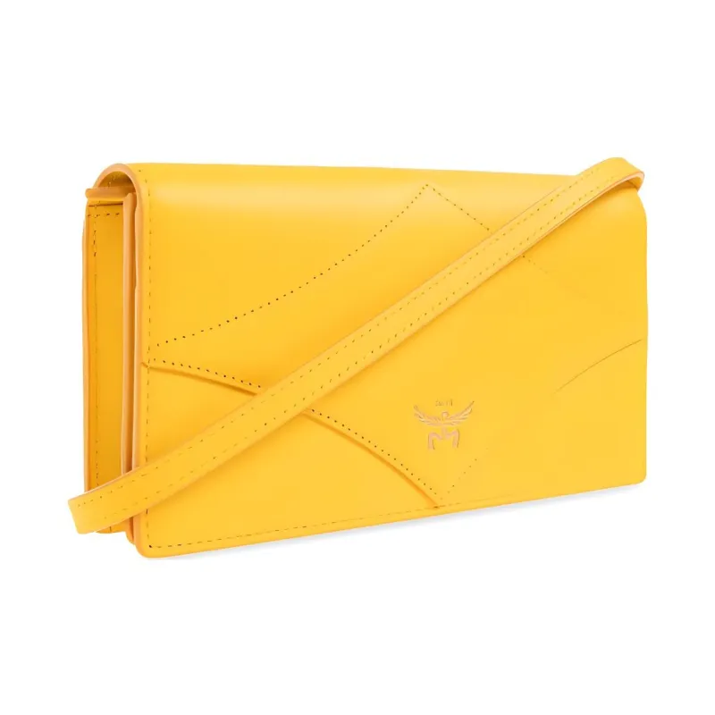 MCM Calfskin Shoulder Bag, Crossbody Bag, Wallet Tubas Women's Yellow-1