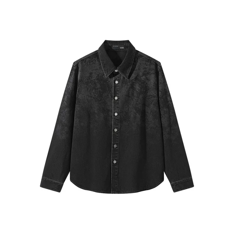 GXG Coat Long Sleeved Shirt Men's Black Gray-0