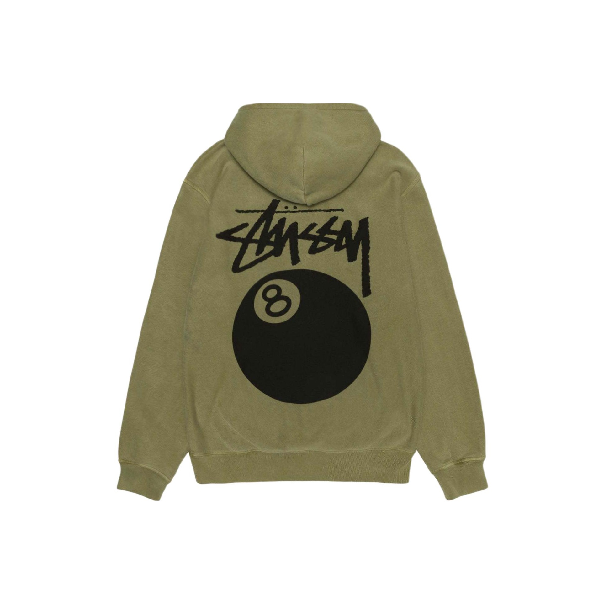 ★送料・関税込★STUSSY★8 BALL HOODIE PIGMENT DYED★Natural Stussy 8 Ball Pigment Dyed Zip Hoodie Black, 100% Authentic