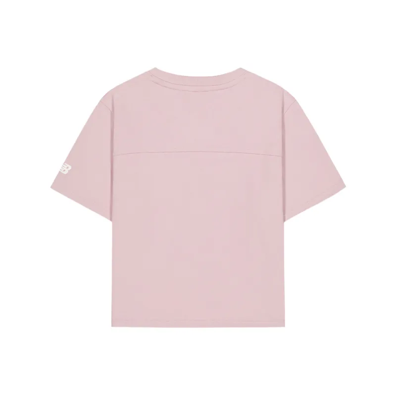 New Balance Drop Shoulder Sleeve T Shirt Women's Pink-1