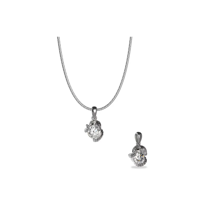 ICEGANG White Gold Plated Copper Necklaces Unisex-6