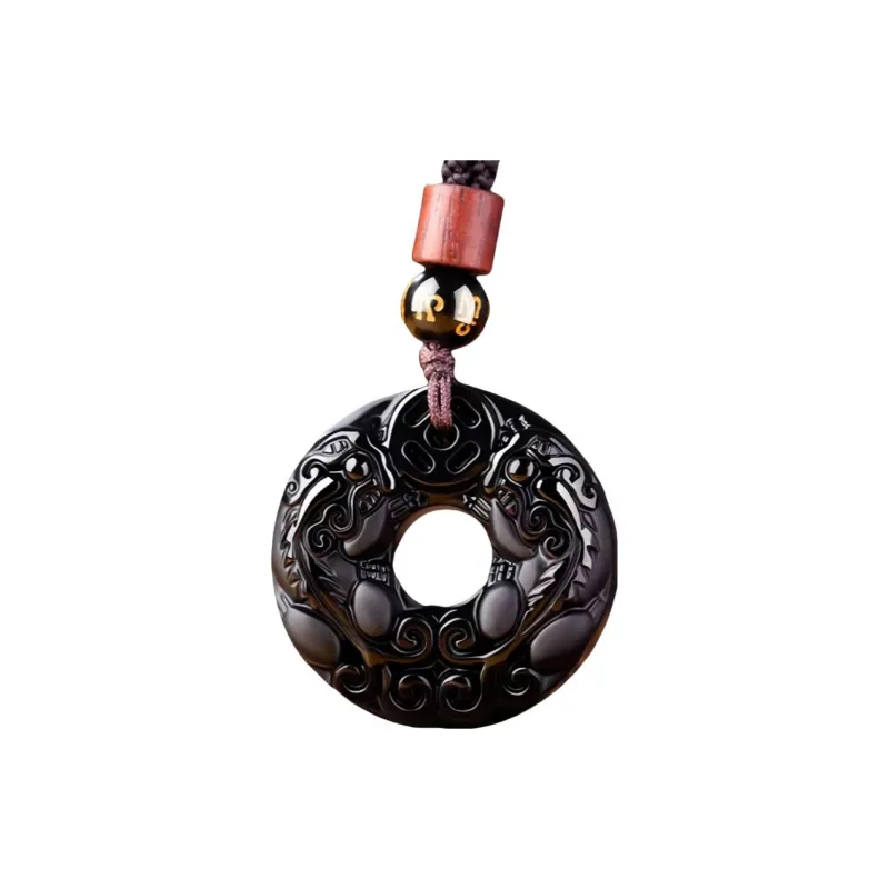 Stone On The Line Obsidian Pendants Unisex-0