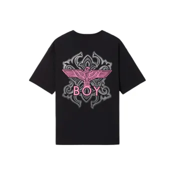 Boy London T Shirt Unisex Black With Pink Print
