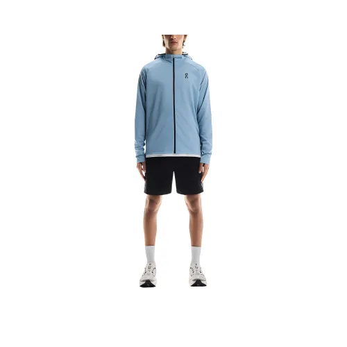 On Climate Zip Hoodie Jacket Men's Light Gray Blue
