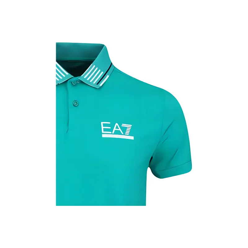 EMPORIO ARMANI EA7 Polo Shirt Men's Cyan-3
